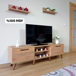 Mobilya Sepeti ( Ms 85 ) Mdf Tv Ünitesi Dolabı Raflı Ceviz
