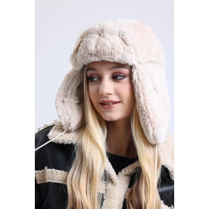 Saria Moda Peluş Kulaklıklı Ponponlu Pilot Şapka
