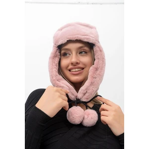 Saria Moda Peluş Kulaklıklı Ponponlu Pilot Şapka