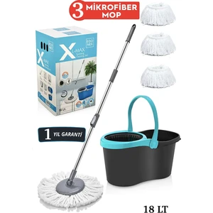 Xl-Max Mop Döner Başlıklı Temizlik Seti- Kova Mop Seti 18 Lt