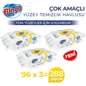 Pratik Yüzey Temizlik Havlusu Limon Kokulu 96X3 (288 Yaprak)