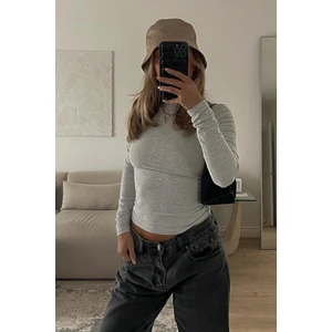 Gri Basic Slim Kadın Body MG1994
