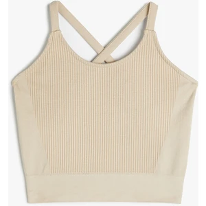 Ince Çapraz Askılı Sporcu Sütyeni Kapsız Slim Fit