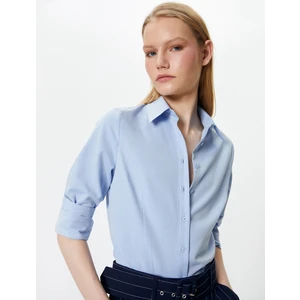 Slim Fit Gömlek Düğmeli Uzun Kollu