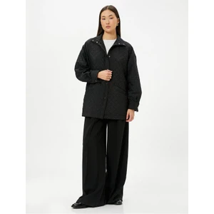 4Sak50024Uw 999 Siyah Kadın Elastan Kapitone Ceket