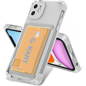 Apple Iphone 11 Kılıf Ultra Korumalı Kamera Korumalı Kart Koymalı Şeffaf G-Kart Silikon