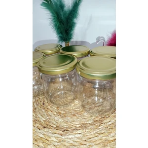 Küçük Işıklar 6'lı Mama-Yoğurt Cam Kavanoz 210CC Gold Kapaklı