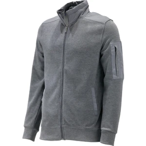 Erkek Standart Fit Kol Cepli Fermuarlı Gri Sweatshirt