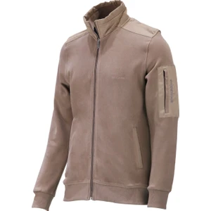 Erkek Standart Fit Kol Cepli Fermuarlı Vizon Sweatshirt