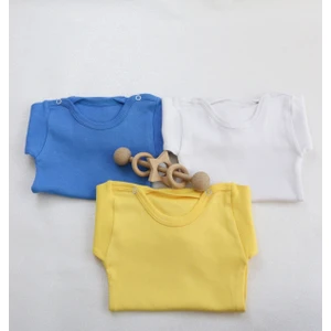 Harika Kids Kız-Erkek () 3'lü Paket Bebek Pamuklu Uzun Kollu Basic Cıtcıtli Body-Zıbın
