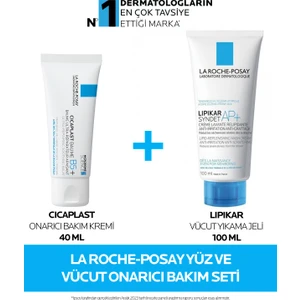 La Roche-Posay Yüz ve Vücut Bakım Seti Cicaplast Onarıcı Bakım Kremi 40 ml & Lipikar Vücut Yıkama Jeli 100ml