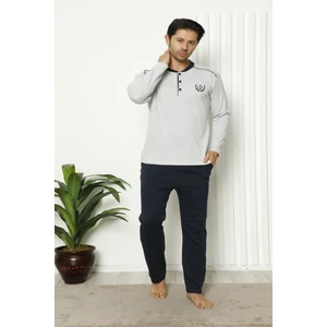 Erkek Uzun Kollu Kışlık Cepli Büyük Beden Pijama Takımı 1641