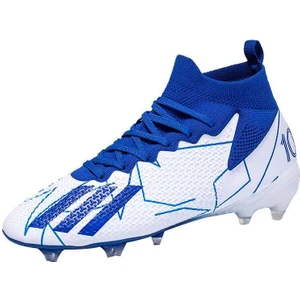 Ahp Shoping Yüksek Top Erkek Futbol Ayakkabısı Çim Antrenman Kramponları Krampon Çocuk -Beyaz-37 (Yurt Dışından)