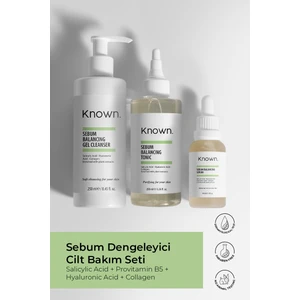 Known Sebum Dengeleyici Cilt Bakım Seti – Yağlı Ciltler İçin Salisilik ve Hyalüronik Asit ile Kolajen Destekli Gözenek Sıkılaştırıcı