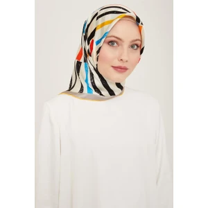 Geometrik Desenli Twill İpek Eşarp 24Ya9101 2 09