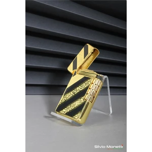 Silvio Monetti Altın Özel Tasarım Kapaklı Model Gazlı Çakmak 24CSM813BTR04