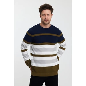 Alexander Gardi Alexandergardı Bisiklet Yaka Renk Bloklu Erkek KAZAK(E23-6710)