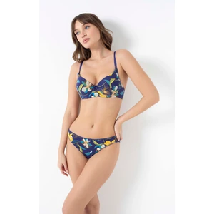 Kadın Viskon Balenli Destekli Dolgulu Çiçek Baskılı Sütyen ve Slip Takım (4243)