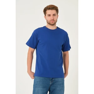 MFY Online Erkek %100 Pamuk Owersize Kesim Bisiklet Yaka Kısa Kollu Tişört Saks