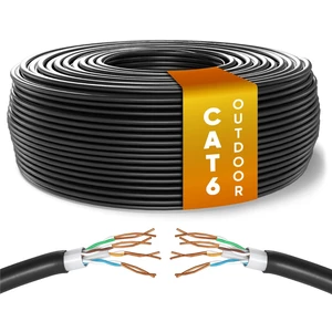 Cat6 Kablo AWG23 Bakır Tel Double Layer Iç ve Dış Mekan