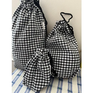 Sumicorn Design Pötikareli Ekolojik Büzgülü Bez Kese,çevre Dostu Düzenleyici Kese,mutfak Kesesi (3lü S