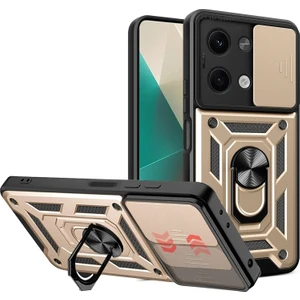 M.TK Moveteck Xiaomi Redmi Note 13 Pro 5g Kılıf Kamera Korumalı Sürgülü Yüzüklü Armor Military Tank Kızaklı Kapak