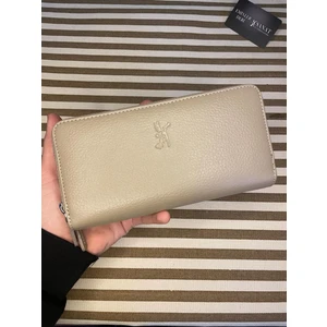Sanat Leather SL-2155 Çift Fermuarlı 16 Adet Kart Giriş Bölmeli  Deri Unisex Cüzdan Sanat Leather