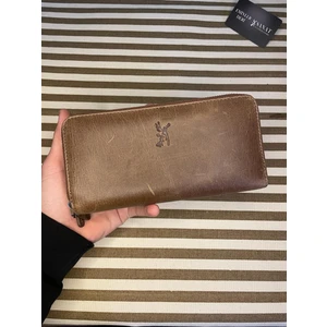 Sanat Leather SL-2155 Çift Fermuarlı 16 Adet Kart Giriş Bölmeli  Deri Unisex Cüzdan Sanat Leather