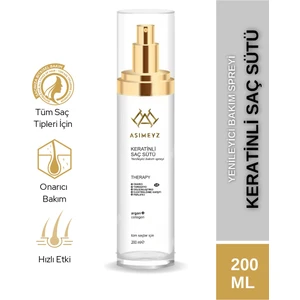 Hızlı Onarıcı Keratinli Saç Bakım Sütü / Fön Spreyi Kolajen Ve Argan Desteği 200 Ml
