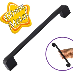 Oval Marmara Kulp 160 mm Siyah Mutfak Kulpu Çekmece Dolap Kapak Kulbu Metal Mobilya Dolabı Kulpları