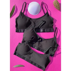 Pedli 3'lü Fitilli Ince Ip Askı Pamuklu Sütyen