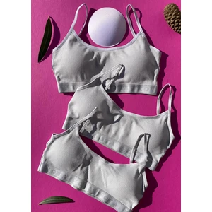 Pedli 3'lü Fitilli Ince Ip Askı Pamuklu Sütyen