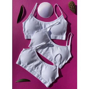 Pedli 3'lü Fitilli Ince Ip Askı Pamuklu Sütyen