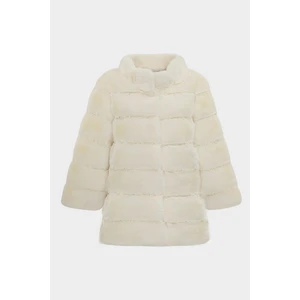 Açelya Okcu AÇELYAOKCU Premium Dik Yaka Kadın Rex  Kürk Kaban