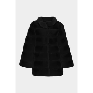 Açelya Okcu AÇELYAOKCU Premium Dik Yaka Kadın Rex  Kürk Kaban