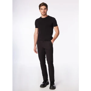 Düşük Bel Dar Paça Siyah Erkek Chino Pantolon F4SM-PNT-658