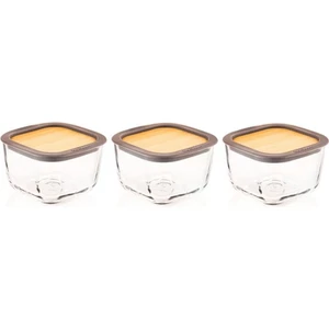 Trios - 3'lü Sızdırmaz Kapaklı Kahvaltılık Büyük Gri