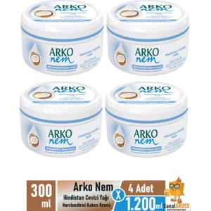 Nem Hindistan Cevizi Yağı Nemlendirici Bakım Kremi 300 ml x 4 Adet