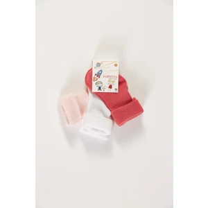 Baby Socks 3'lü Paket Bebek Renkli Pamuklu Dikişsiz Kıvırmalı Soket Çorap