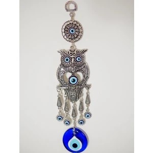 Kapadokya Hediyelik Dekoratif Nikel Kaplama Zamak Döküm Cam Nazar Boncuklu Duvar Süsü