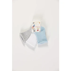 Baby Socks 3'lü Paket Bebek Renkli Pamuklu Lastiksiz Dikişsiz Soket Çorap