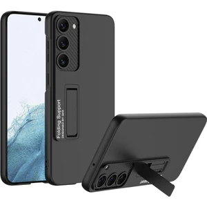 Samsung Galaxy S22 Plus Uyumlu Kılıf Standlı Mat Full Koruyucu Kapak Matte Full Protective Cover Siyah