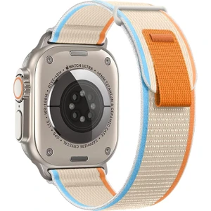Apple Watch Uyumlu 42MM 44MM 45MM 49MM 1/2/3/4/5/6/se/7/8/9ultra Mountain Kordon Krem-Turuncu-Mavi