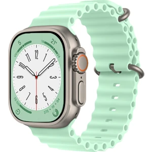 Apple Watch Uyumlu 42MM 1/2/3/4/5/6/se/7/8/9ultra Ocean Kordon Kordon Açık Yeşil