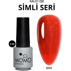Kalıcı Oje S033, Altın Simli Alev Kırmızı, 4 ml