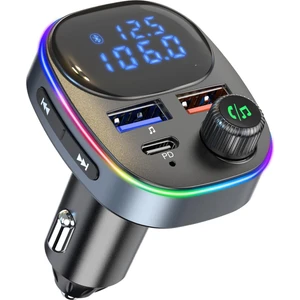 Araba Için Bluetooth Fm Verici Bluetooth 5.0 Fm Radyo Verici 38W Pd ve Qc3.0 Çift USB Şarj Bluetooth Araç Adaptörü Eller Serbest Arama Desteği USB Sürücüsü ile Araç Mp3 Çalar (Yurt Dışından)
