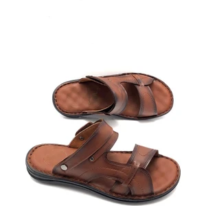 Hakiki Deri Tam Ortopedik Masajlı Erkek Terlik