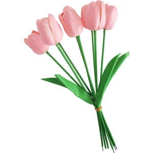Yapay Islak Lale Açık Pembe 8 ' Li