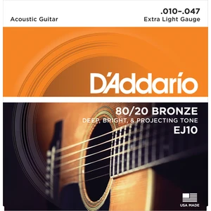 DADDARIO AKUSTİK GİTAR TEL SETİ, 80/20 BRONZE, EXTRA LIGHT