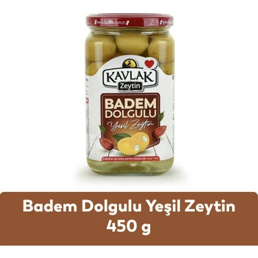 Kavlak Zeytin Kavlakbadem Dolgulu Yeşil Zeytin 450 gr Cam